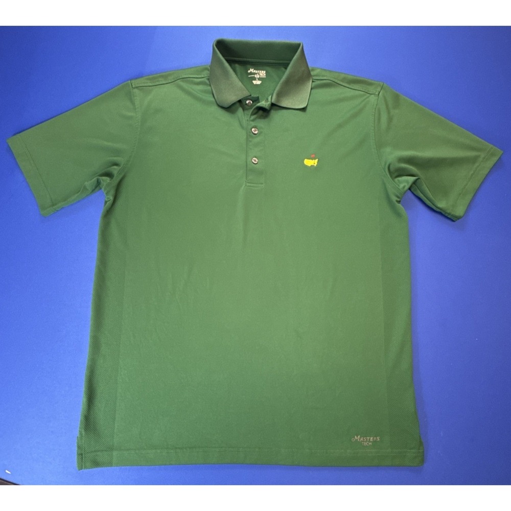Masters Tech Polo Green Masters Logo Mens Size Large